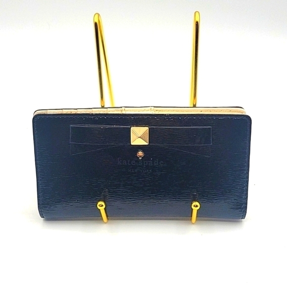 kate spade Handbags - KATE SPADE NEW YORK Patten Leather Wallet Cream Leather Interior Signature Bow
